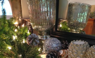 holiday mantels in silver