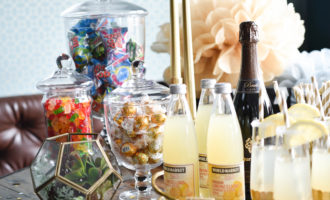 Oscar season is here and hosting a party can be easy, it's all about displaying those drinks and treats, some candy and champagne does the trick. find out more at www.homewithkeki.com