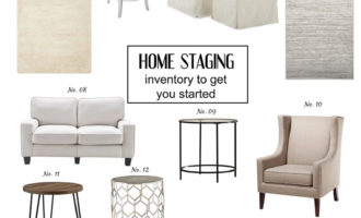 Sharing my tips on how to build your own home staging inventory with key pieces that are under $200, for all the deets head to www.homewithkeki.com #homestaging #stagedhomes #furnituresale